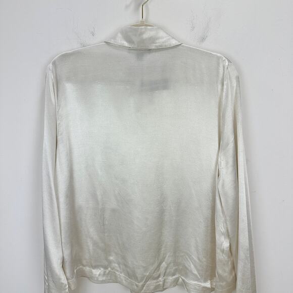 J.Crew Lady Shirt Jacket Luster Crepe Satin Viscose Gold Buttons Ivory Large NWT - Picture 9 of 13